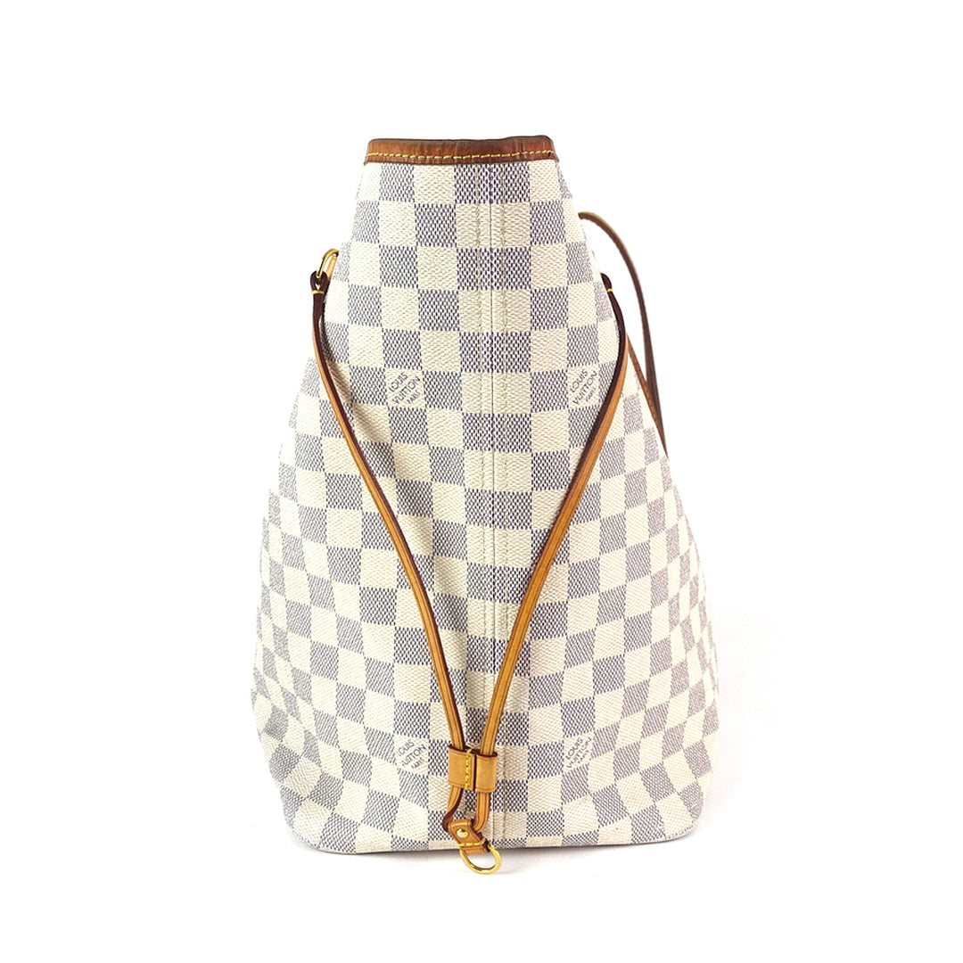 neverfull gm damier azur canvas tote bag with pouch