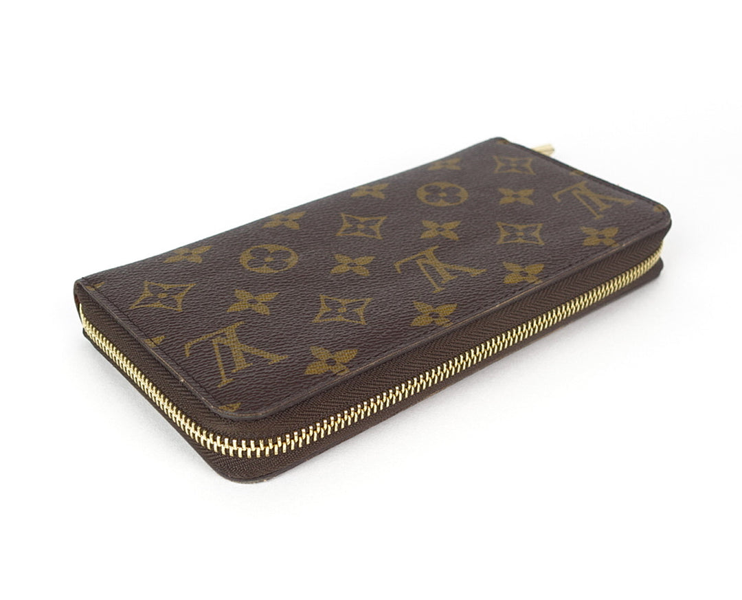 zippy monogram canvas wallet