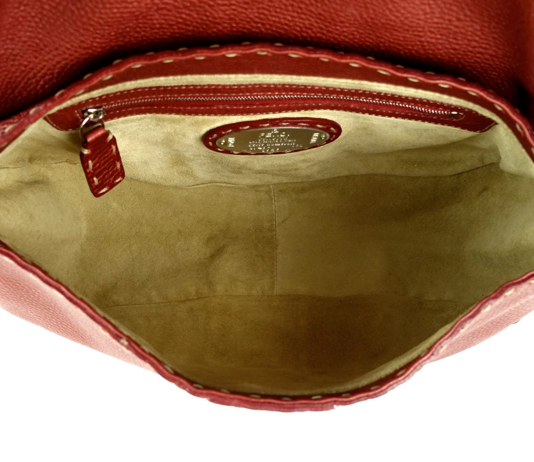 selleria pebbled leather flap bag