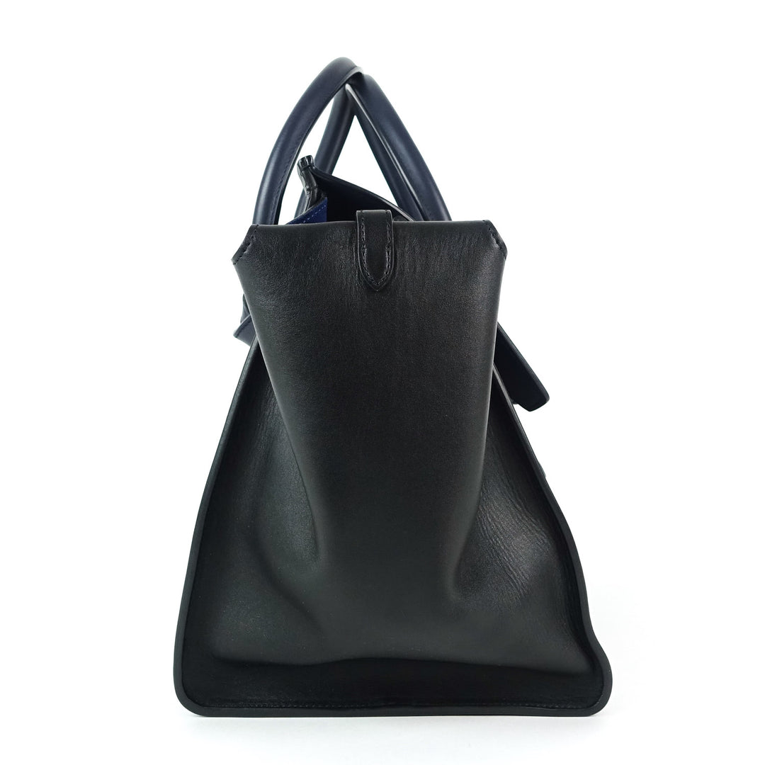 tie knot two-tone smooth calf leather bag