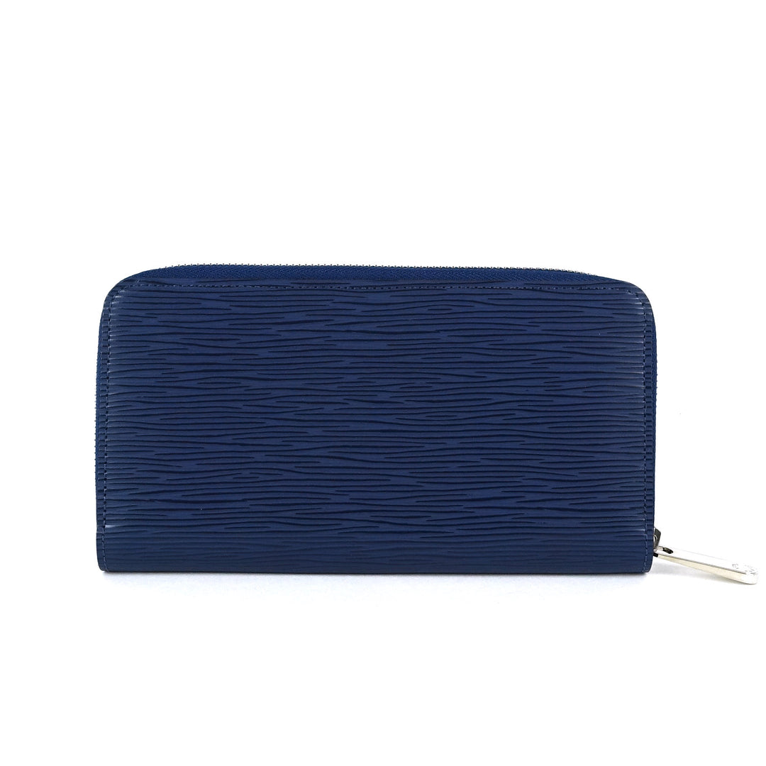 zippy navy blue epi leather wallet