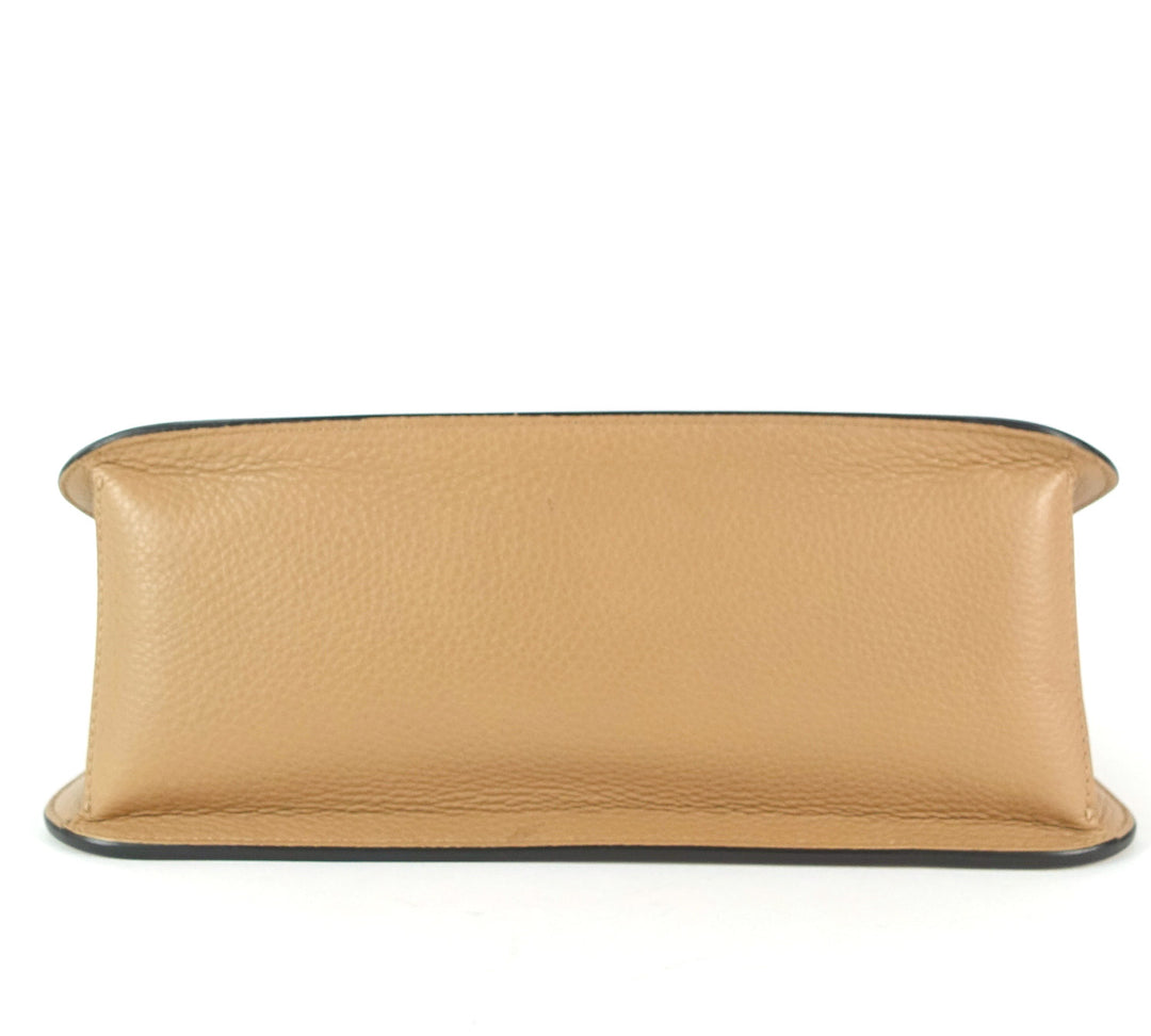 bamboo daily flap calf leather bag