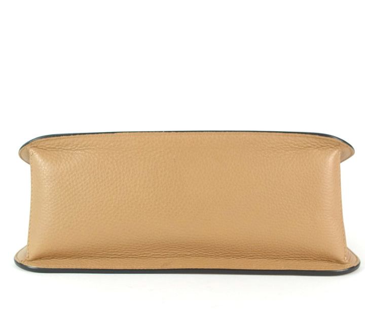 bamboo daily flap calf leather bag