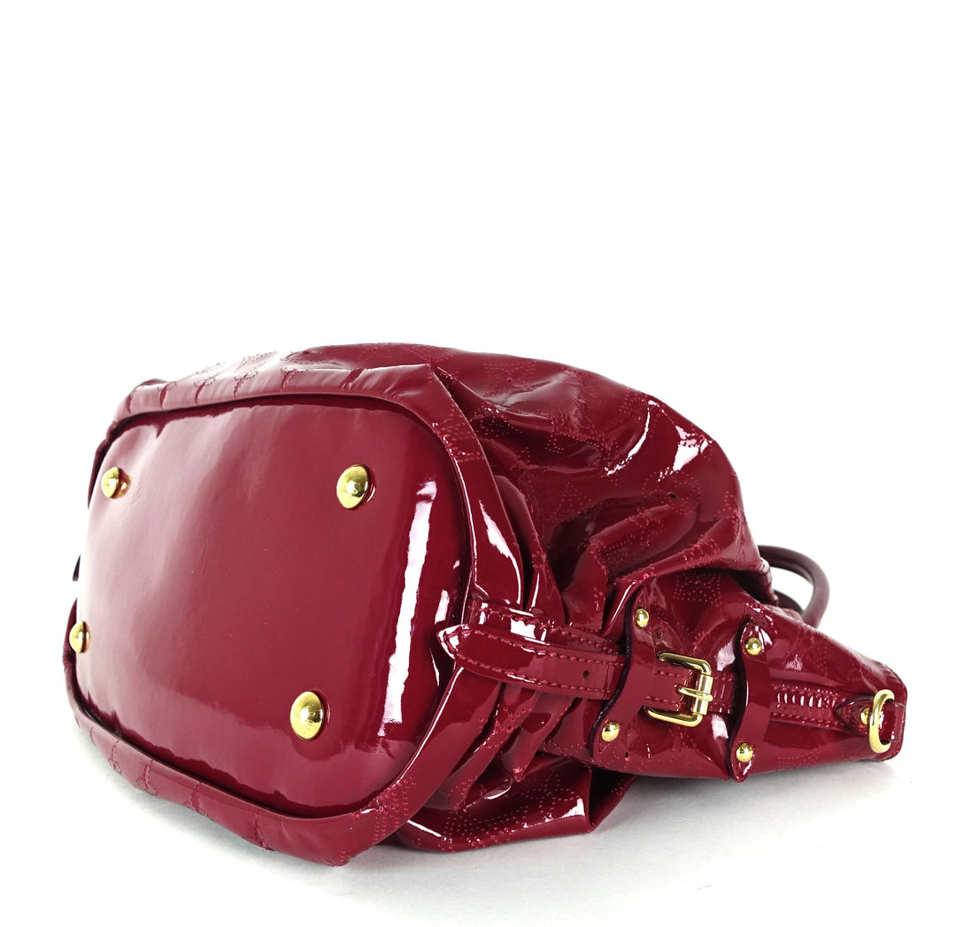 surya mahina patent leather hobo bag